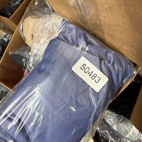 Lands' End Shirt Men 16 Blue Button Up Collared Long Sleeve Pockets Traditional - Picture 7 of 7